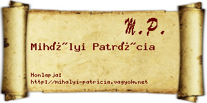 Mihályi Patrícia névjegykártya
